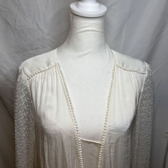 White House Black Market White Lace Boho Layered Blouse Womens Designer - Picture 3 of 6